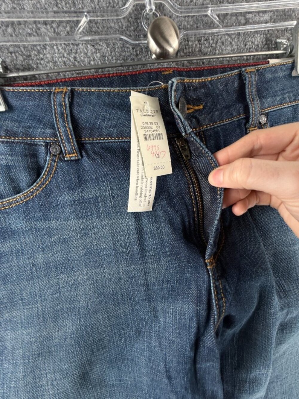 NWT Talbots Signature Straight Jeans 12/31 Dark Wash Denim Straight ACTL 34X31 - Picture 10 of 16